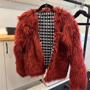 Faux Fur Red Jacket
